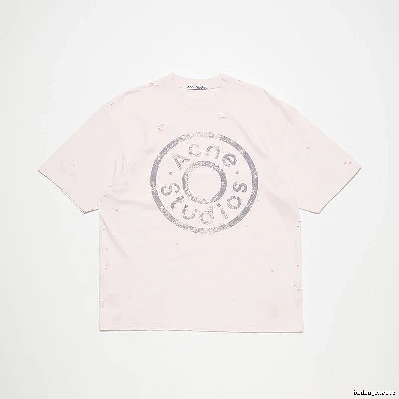 Acne Studios 2090-80 Pink Multicolor Pink Style Ac908041 Stockholm Logo T-Shirt Commuter Look
