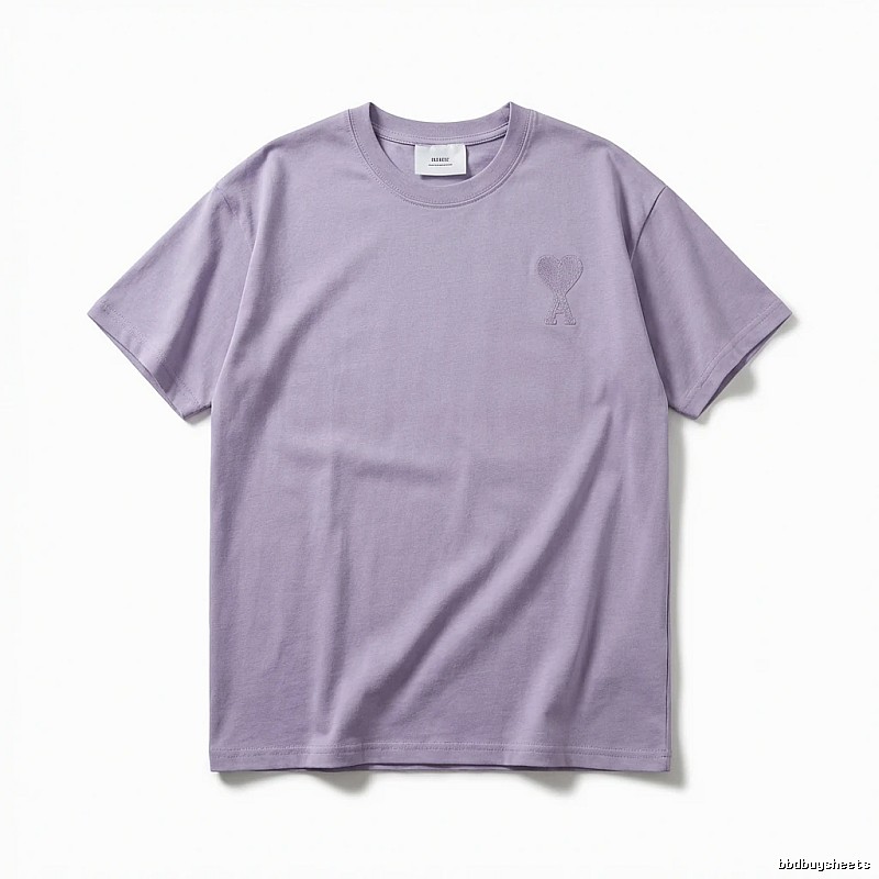 AMI Love Minimalist Style Light Purple T-shirt