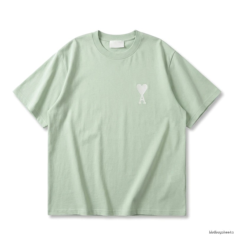 AMI Love Series Simple Style Light Green T-shirt