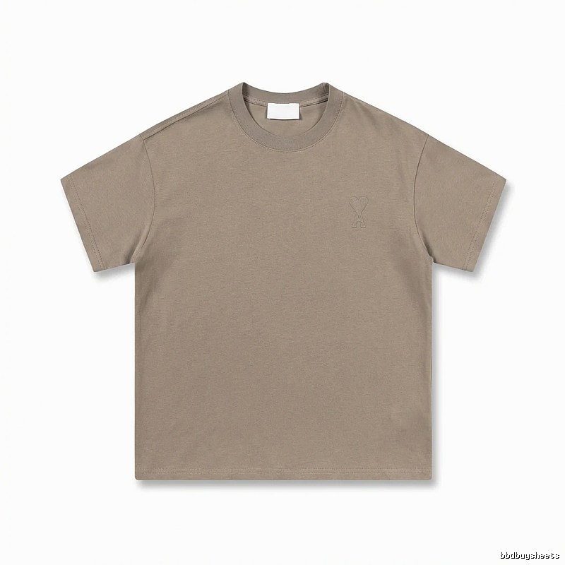 AMI minimalist style khaki T-shirt