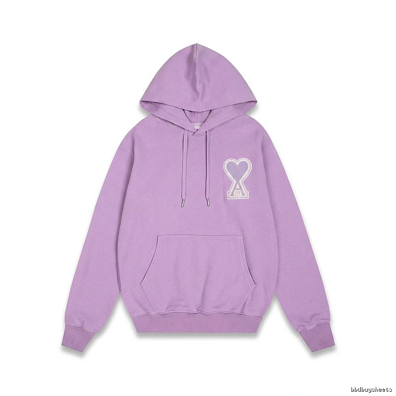 AMI series trendy brand light purple hoodie