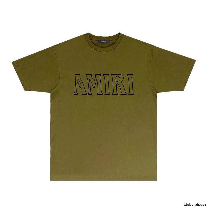 AMIRI Basic Style Minimalist Olive Green T-shirt