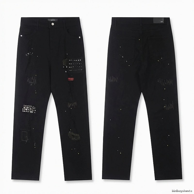 AMIRI Rivet Punk Style Black Pants