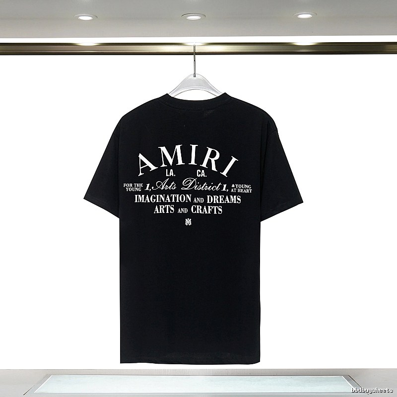 Amiri Travel Graphic T-shirt White Blue Amiri with Soft Visual Tone