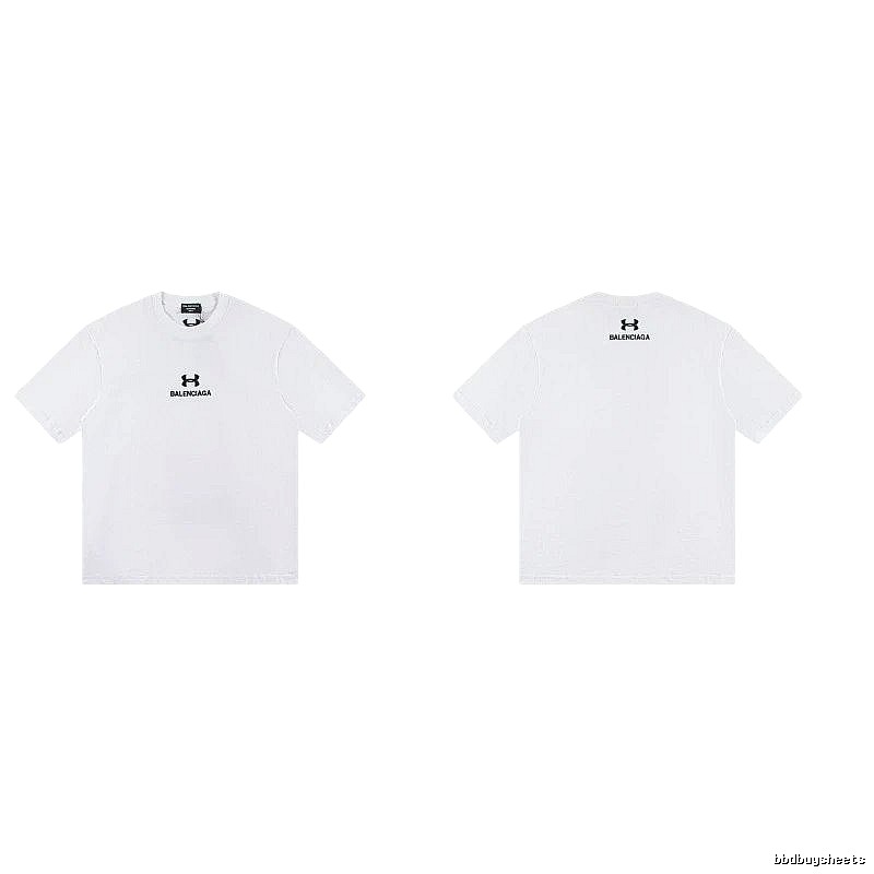 Balenciaga Co-branded Trendy Printed White T-Shirt