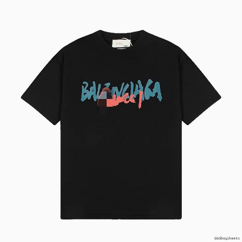 Balenciaga Graffiti Street Style Black T-Shirt