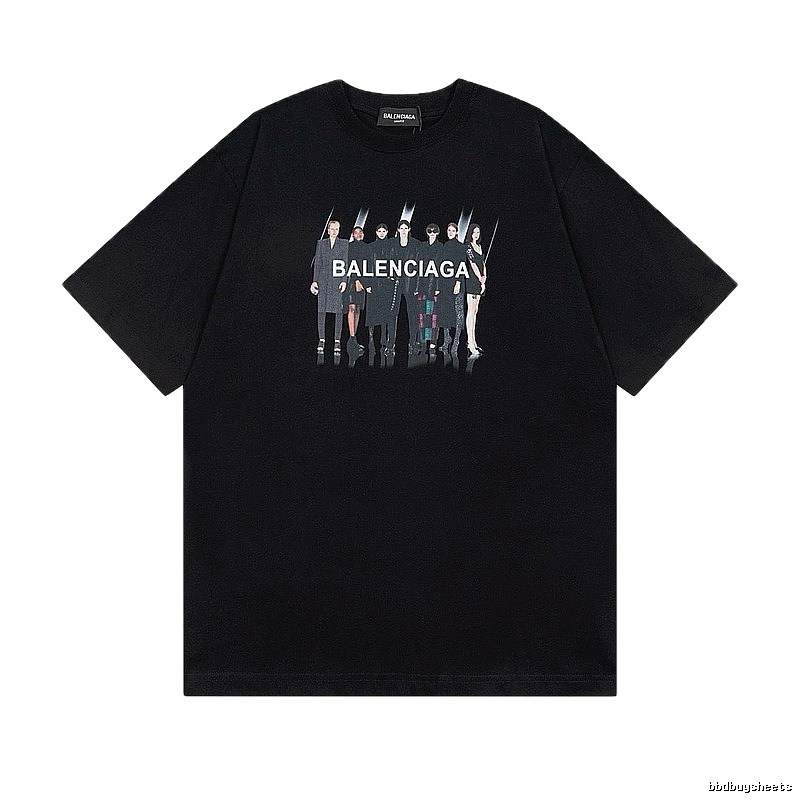 Balenciaga Portrait Print Trendy Black T-Shirt