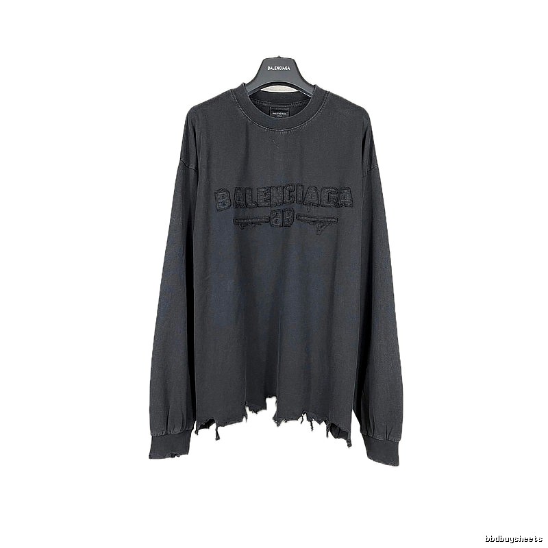 Balenciaga retro ripped black T-shirt
