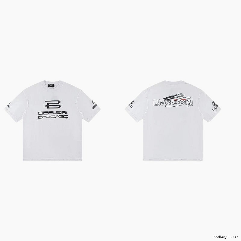 Balenciaga Trendy Racing Print White T-Shirt