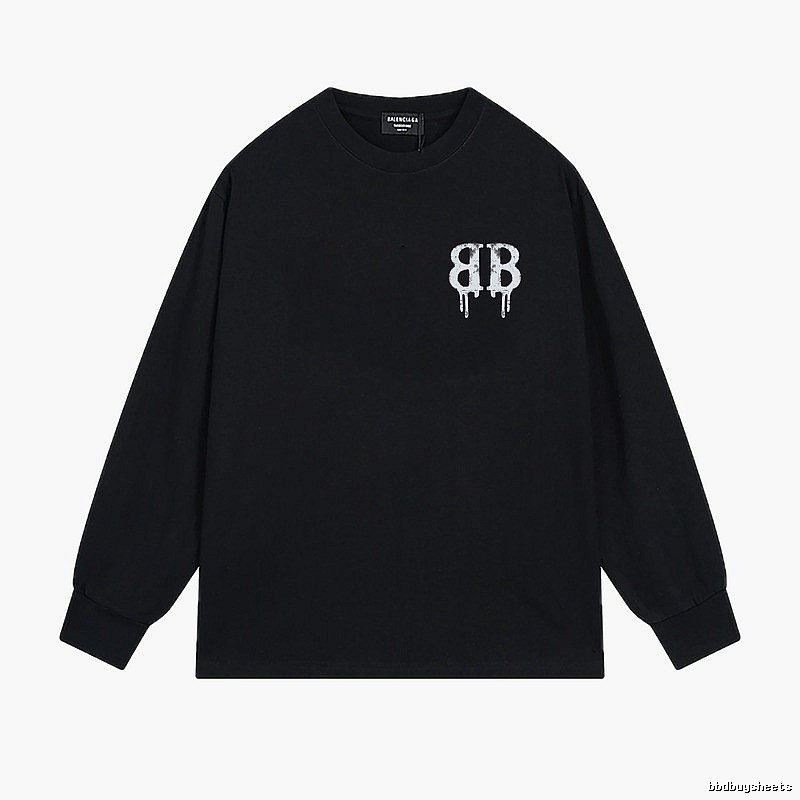 Balenciaga's dark style black long T-shirt