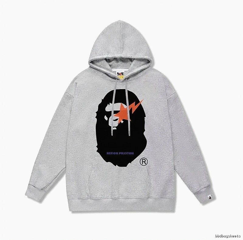 Bape Ape Head Grey Hoodie