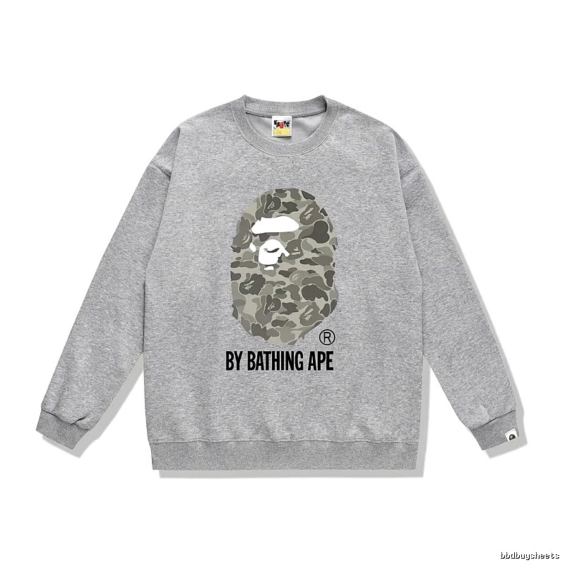 Bape camouflage-style grey sweatshirt