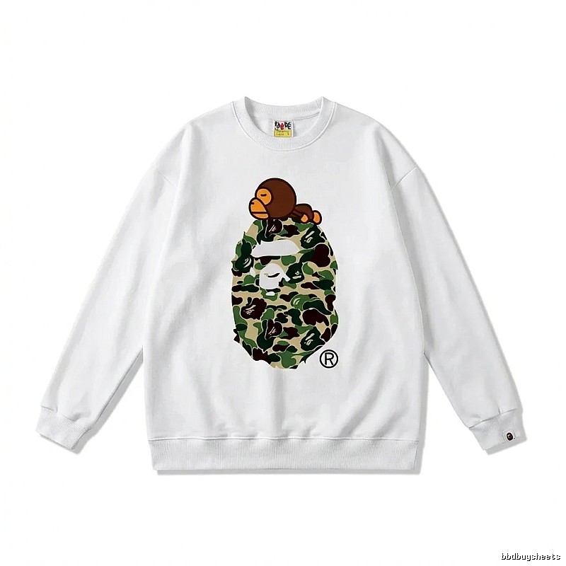 Bape camouflage style white sweatshirt