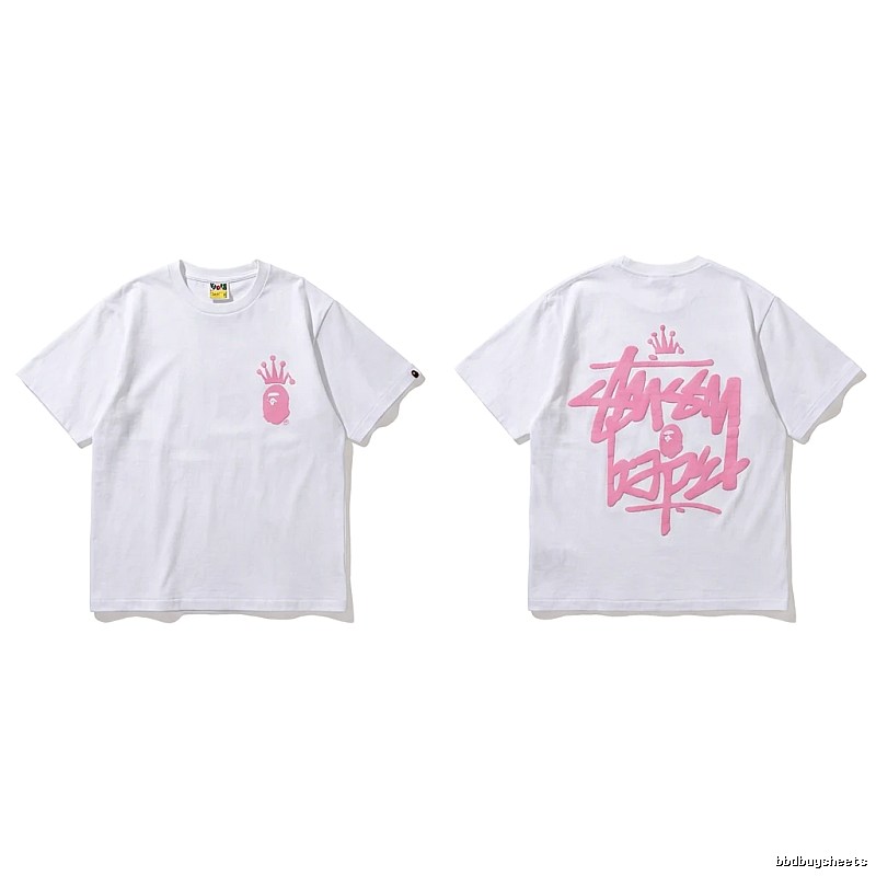 Bape Crown Graffiti Style White T-shirt