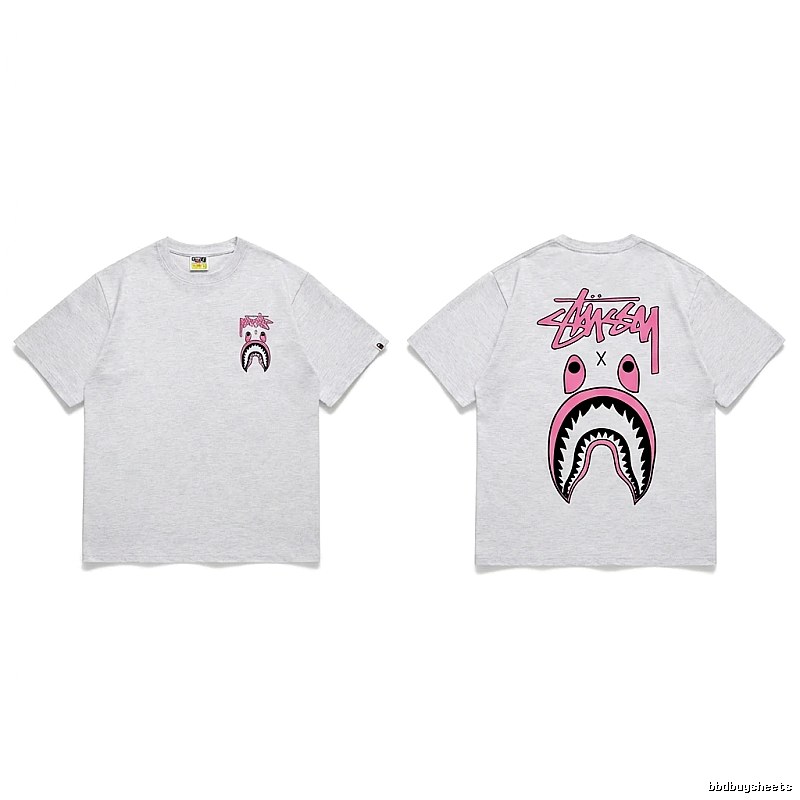 Bape Shark Co-branded Light Grey T-shirt