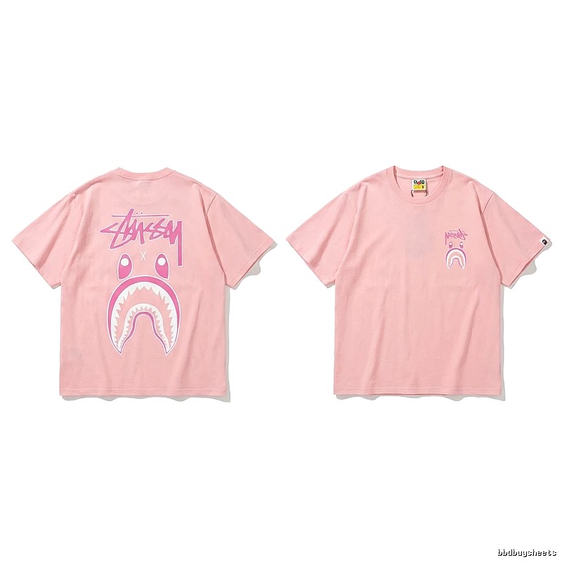 Bape Shark Co-branded Pink T-shirt