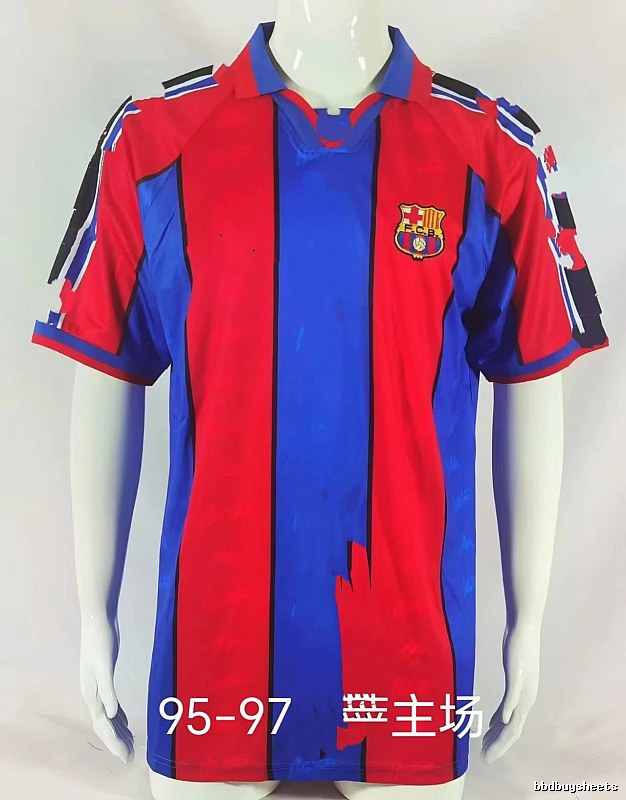 Barcelona Streetwear Retro soccer jersey Blue Red Barcelona with Practical Shape