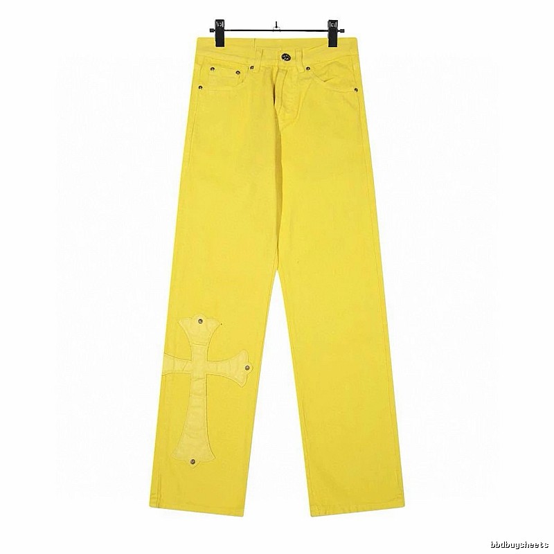 Chrome Hearts Streetwear Graphic jeans Light Denim Jeans with Logo Accent