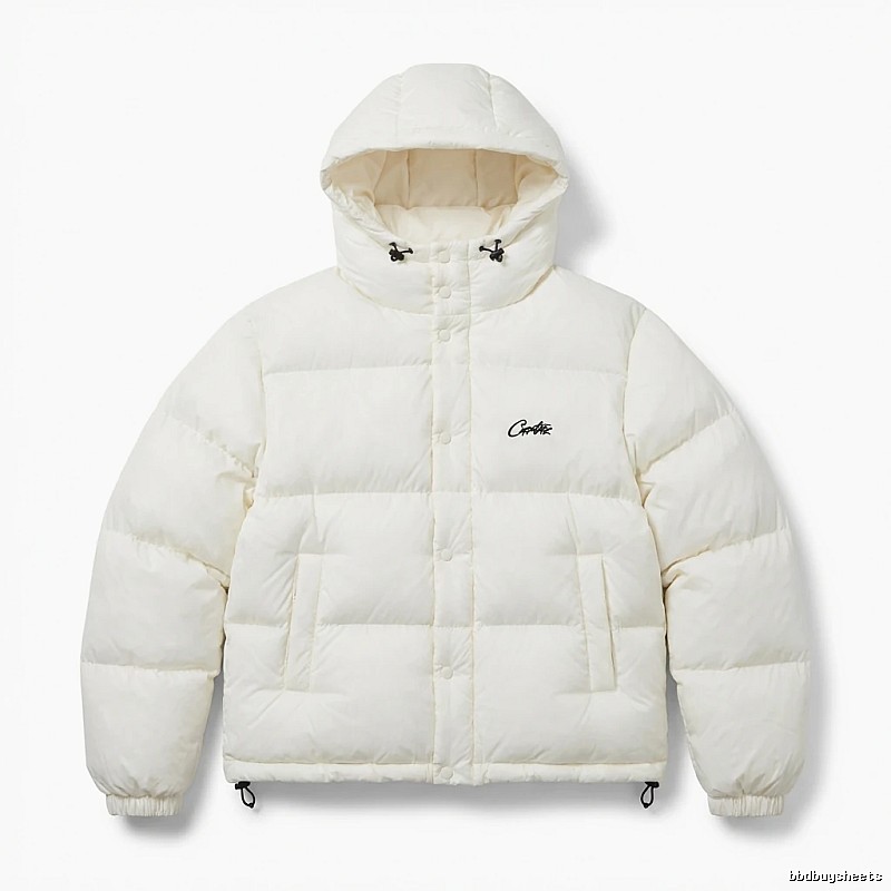 Corteiz trendy brand simple style white cotton-padded coat