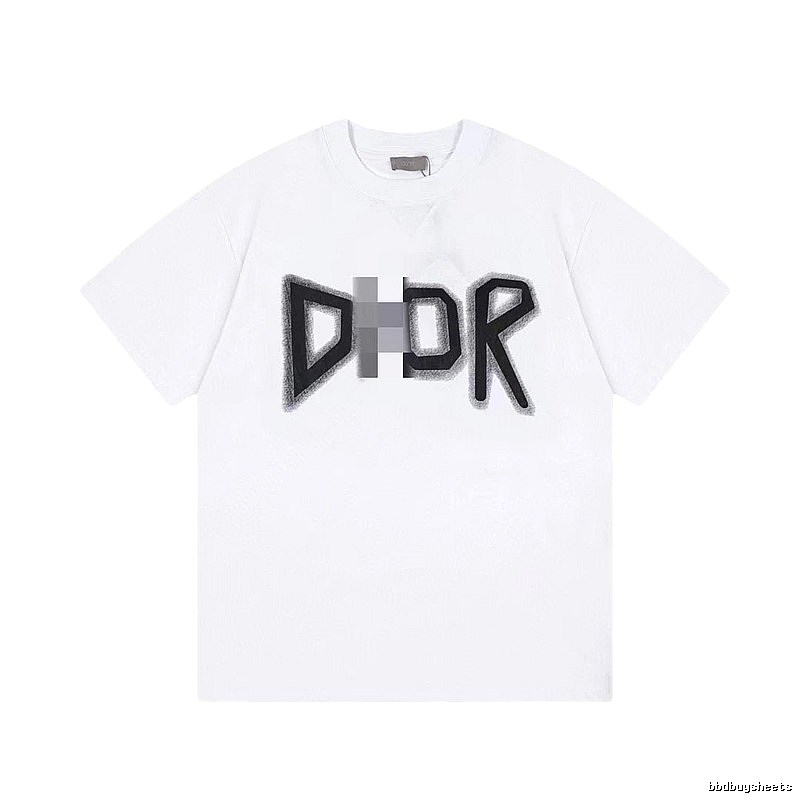 Dior Letter Print Trendy Style White T-Shirt