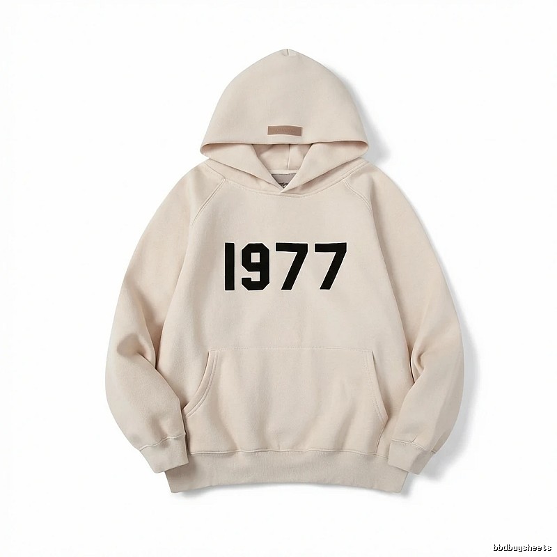 ESSENTIALS 1977 Series Minimalist Style Beige Hoodie