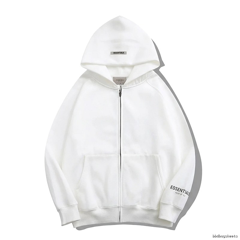 ESSENTIALS minimalist style white hoodie