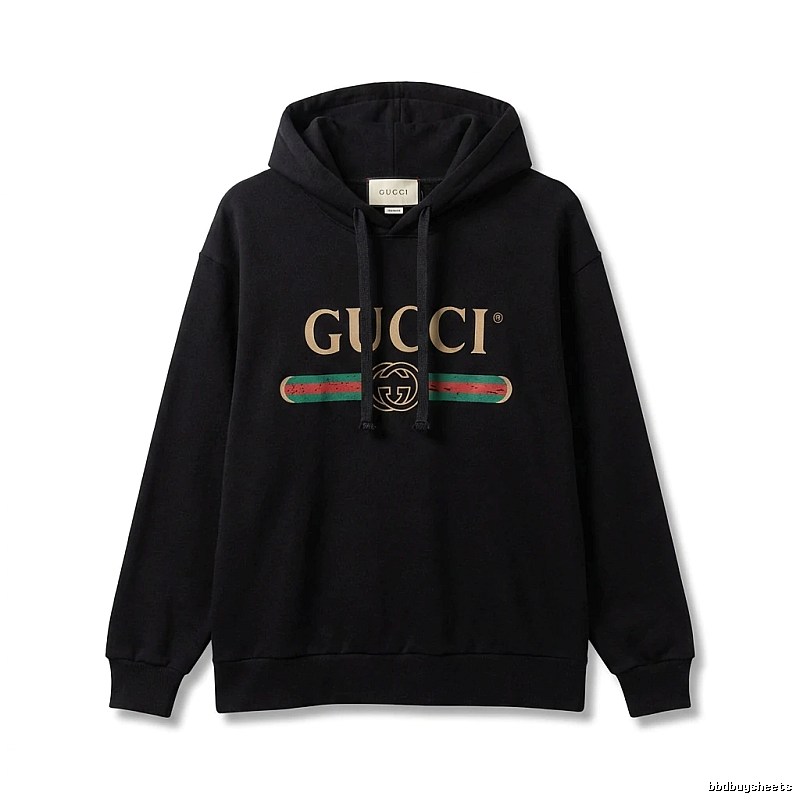 Gucci letter print style black hoodie