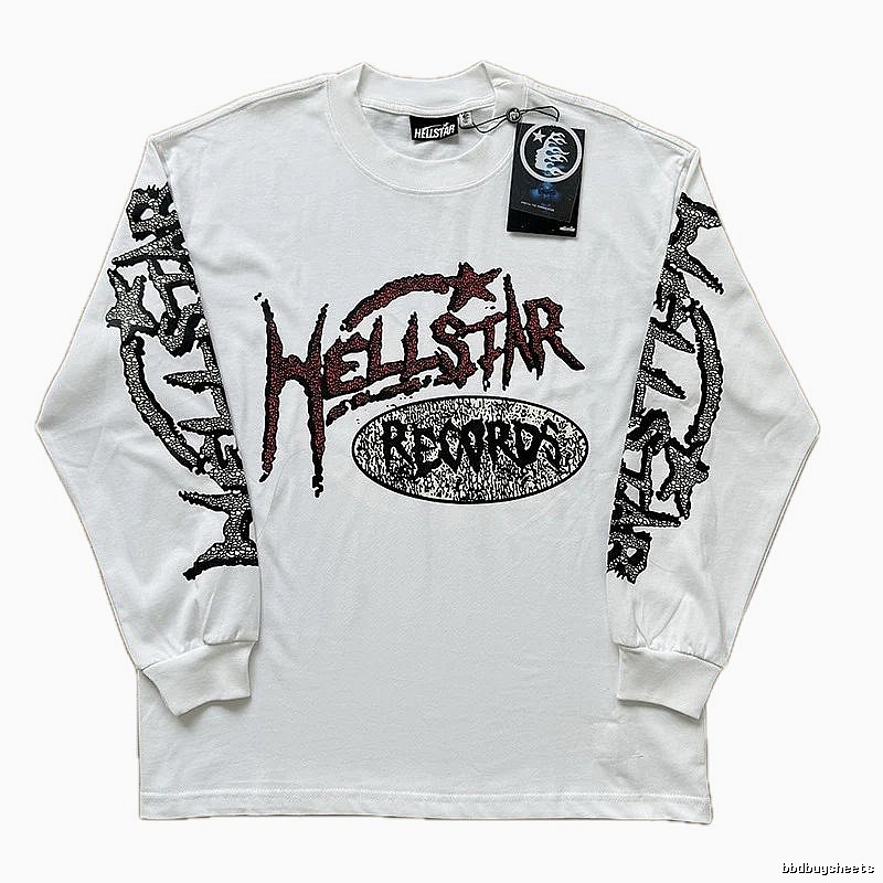 Hellstar dark style white long-sleeved shirt