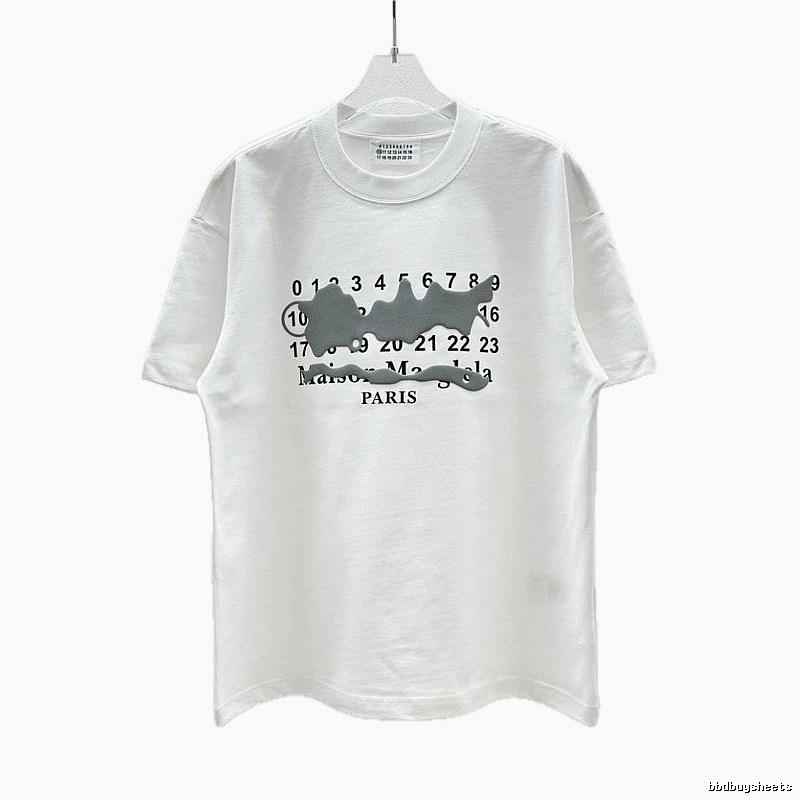 Maison Margiela Digital Graffiti Street Style White T-Shirt