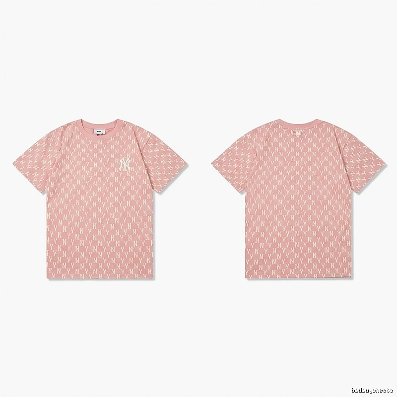 MLB full - print style pink T - shirt