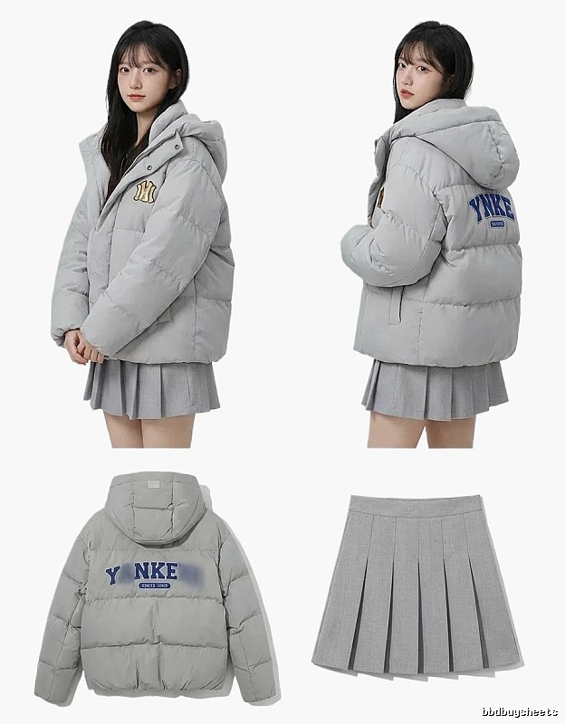 MLB Yankees light gray down jacket