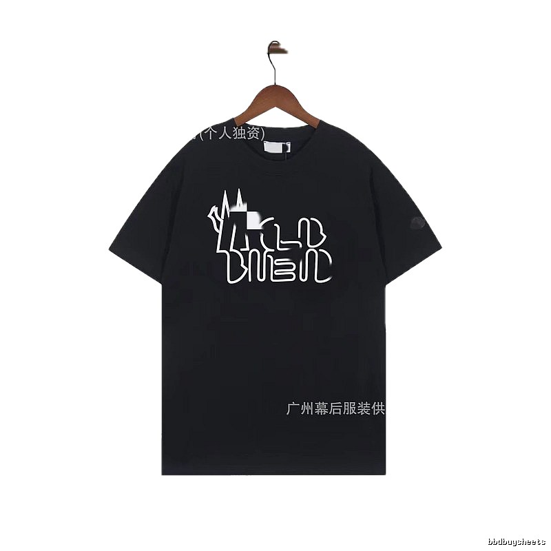 Moncler Neon Print Trendy & Cool Black T-Shirt
