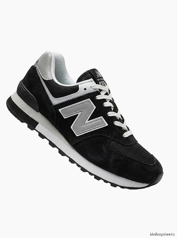 New Balance retro-style black and gray sports shoes