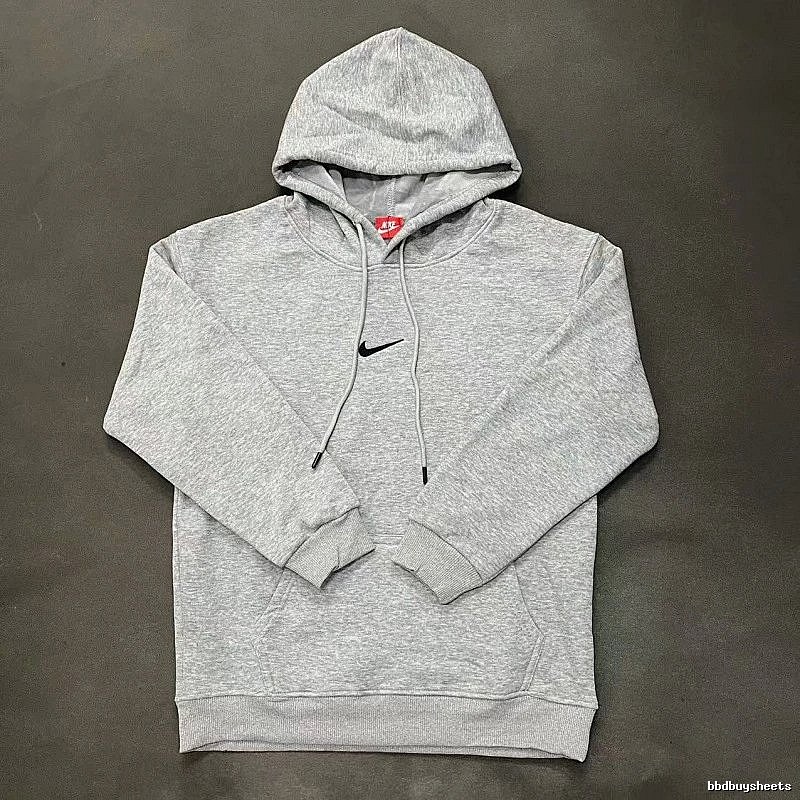 Nike Small-Logo Detail Gray Zip Hoodie Statement Graphic Swoosh