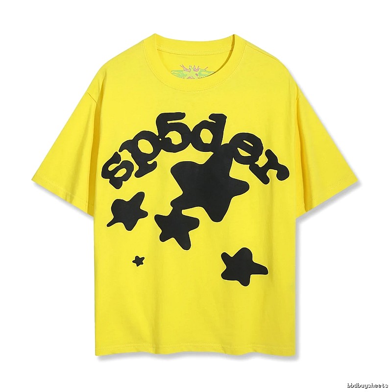 Sp5der Star Trend Brand Yellow T-shirt