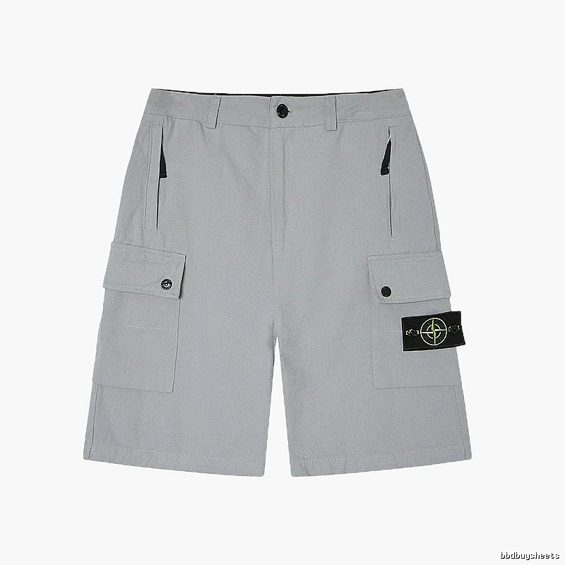 Stone Island Classic Technical Workwear Style Light Grey Shorts
