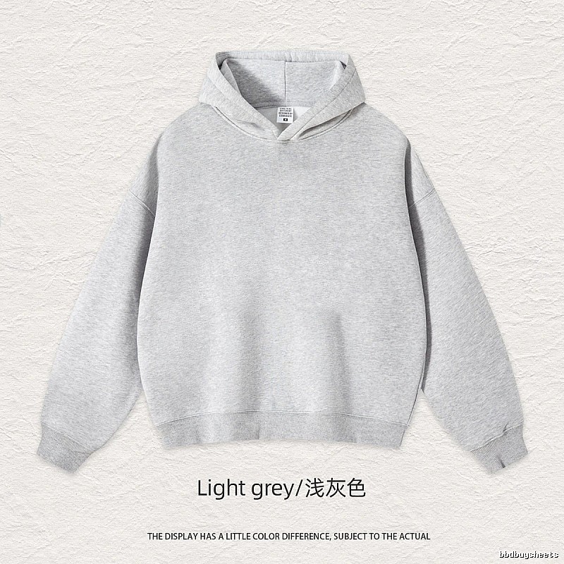 Streetwear Blank pullover hoodie Black Minimal A with Logo Accent