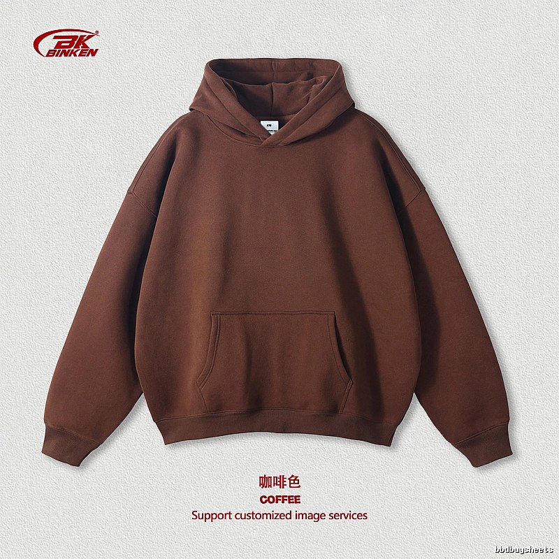 Streetwear Pullover hoodie Navy Blank Kangaroo with Logo Accent
