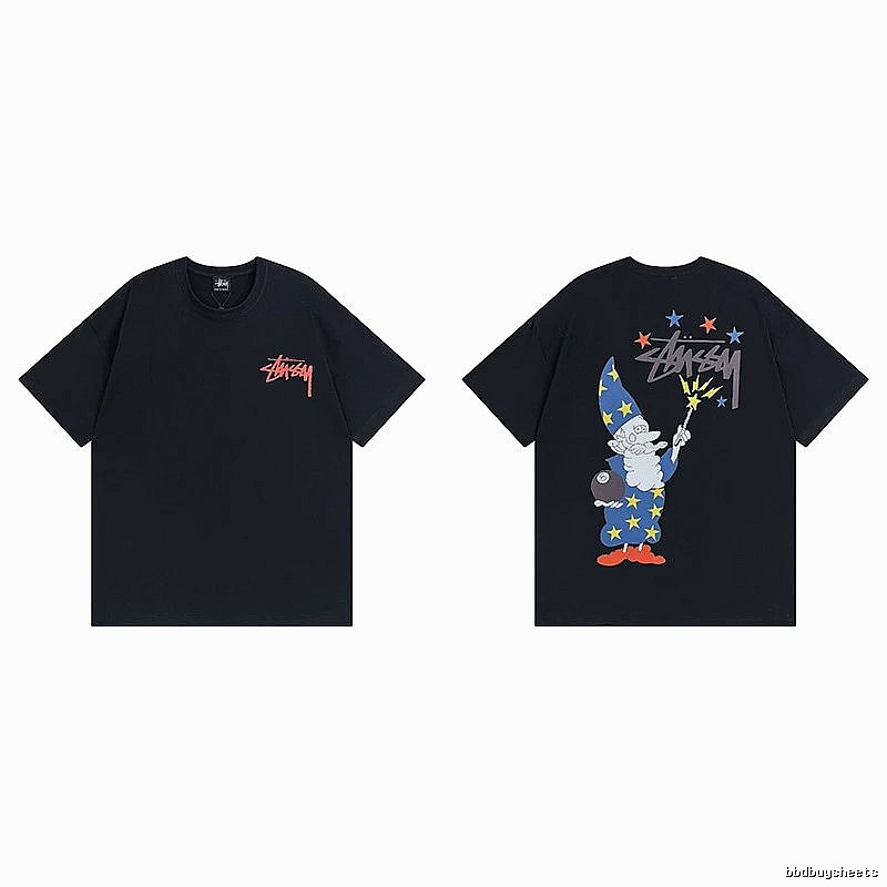 Stussy Black Spider Graphic T-Shirt Sport Casual Logo