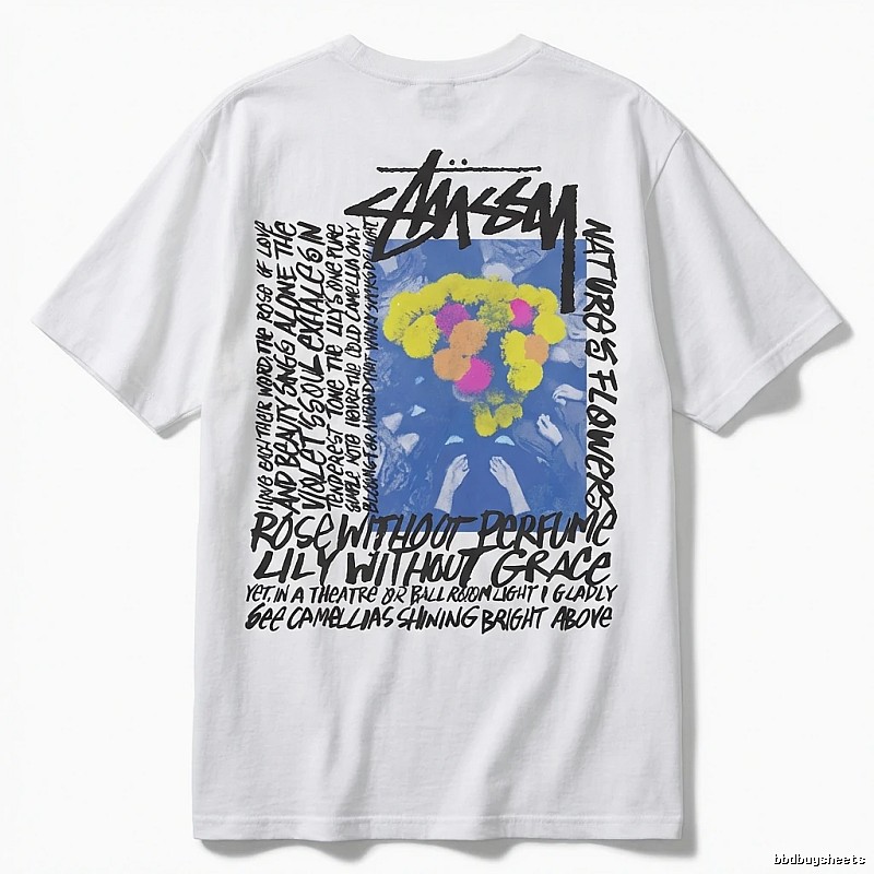Stussy graffiti-style white T-shirt