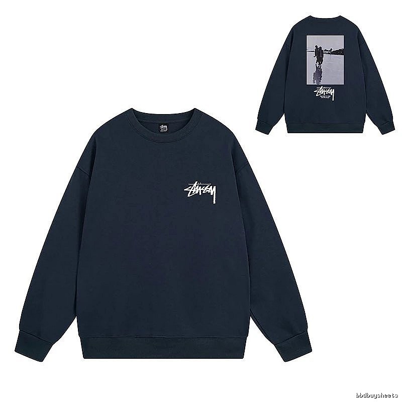 Stussy Navy Style 537 Graphic SweatShirt Logo Detail