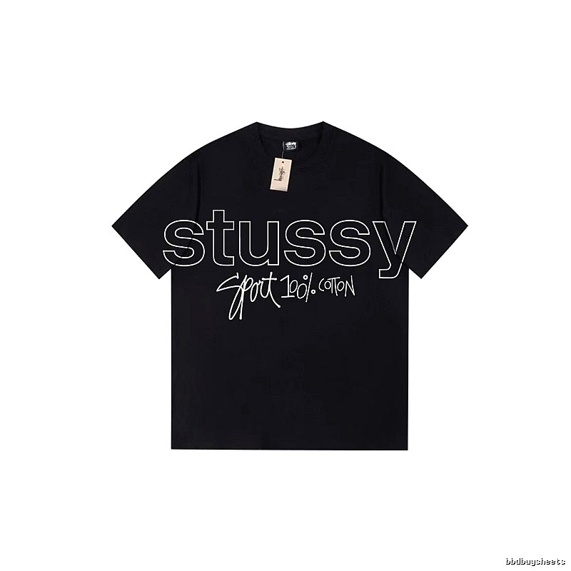 Stussy Premium Style Graphic T-shirt Black White Stussy for Resort Outfits