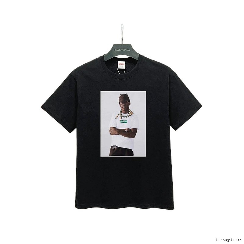Supreme Portrait Print Street Style Black T-Shirt