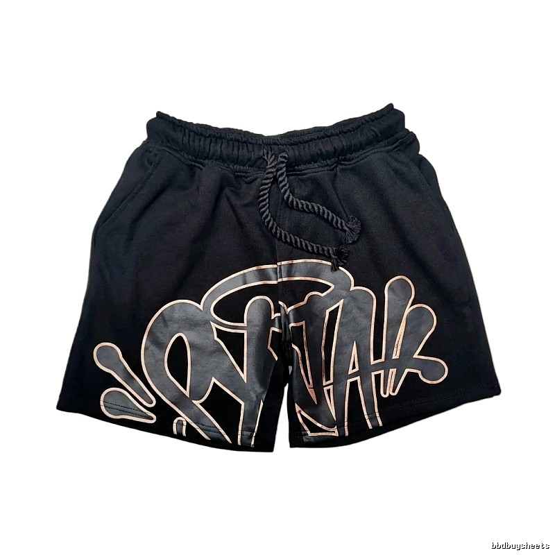 SynaWorld Graffiti-style Black Shorts