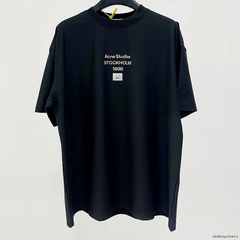 Acne Studios 2090-80 Black Style Ac908066 Stockholm Logo T-Shirt Airport Outfit