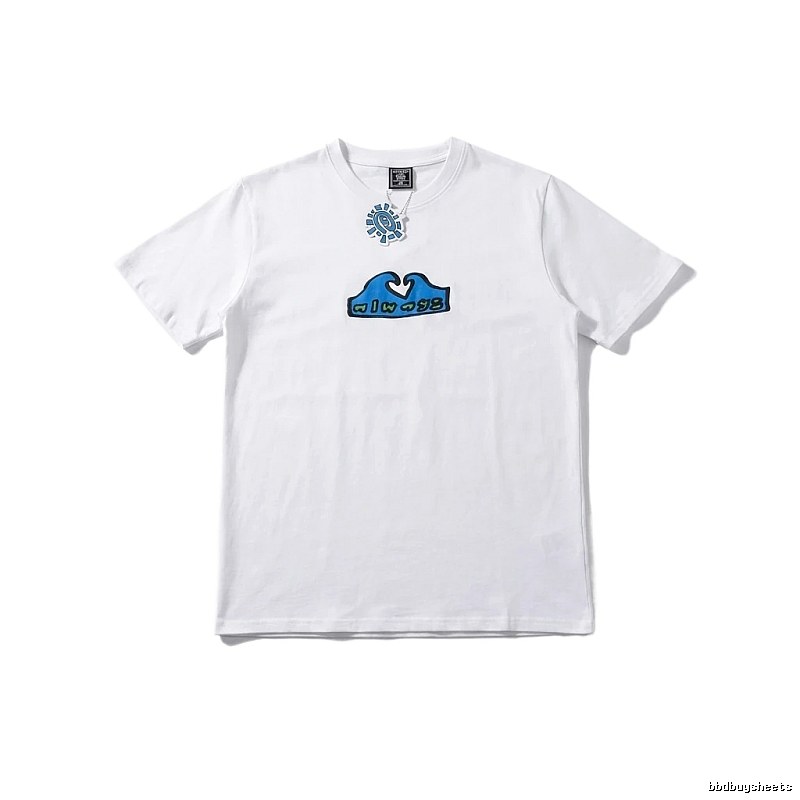 ADWYSD Wave Print Short-Sleeve White T-shirt