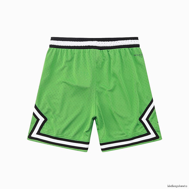 AJ basketball-style green shorts
