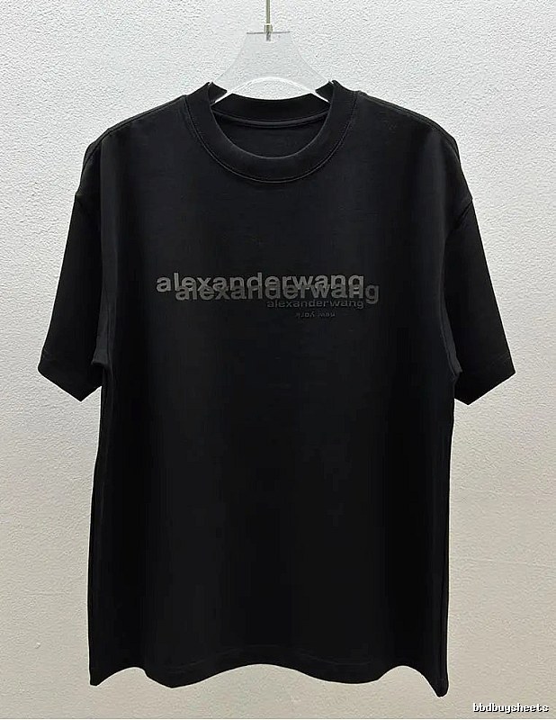 Alexander Wang Letter Print Trendy & Cool Black T-Shirt