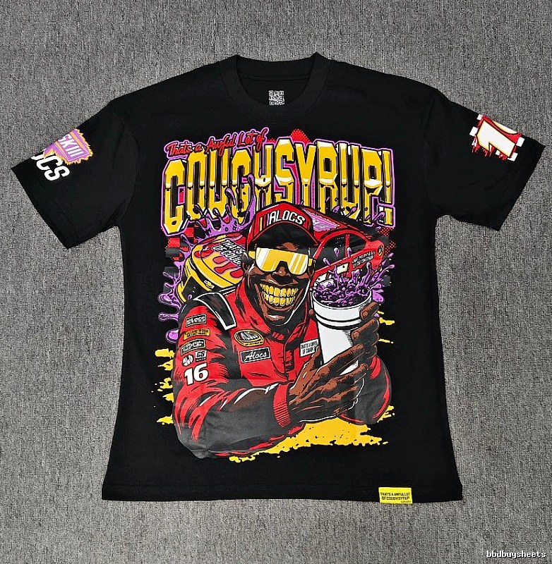 ALOCS Racing Graffiti Street Style Black T-Shirt