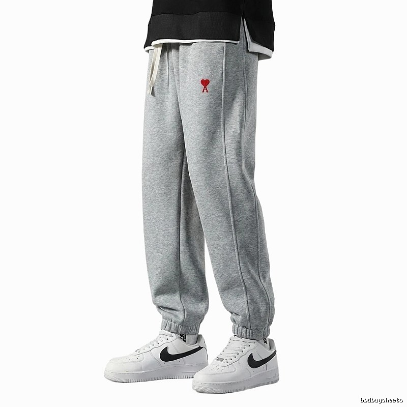 AMI & Easy Casual Style Grey Sweatpants